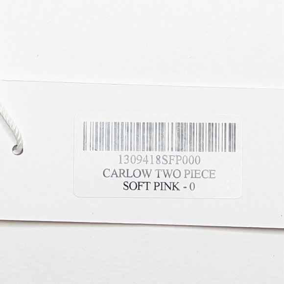 Reformation Carlow Two Piece Dress Crop Top Skirt Set Soft Pink 0 NEW - Picture 8 of 9